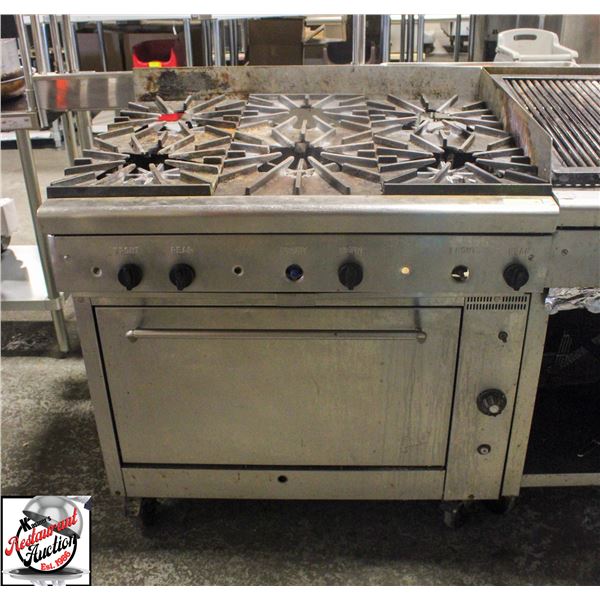QUEST NATURAL GAS 6 BURNER RANGE W/ OVEN