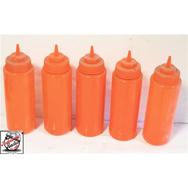 5 NEW BROWNE 32 OZ RED WIDE MOUTH DISPENSERS