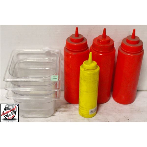 LOT OF 3 NEW 1/6 SIZE POLY INSERTS W/ 4 REUSEABLE