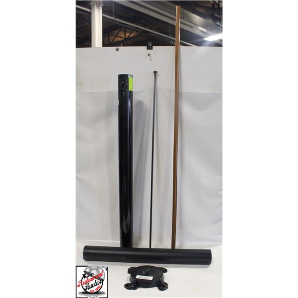 BLACK METAL TABLE TOP MOUNT W/ 2 TABLE PEDESTALS