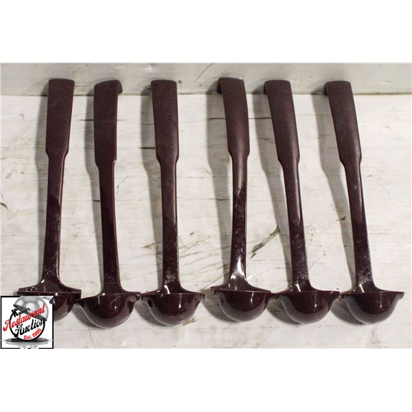 6 CARLISLE POLYCARB LADLE 0.75 OZ 10.5" BURGUNDY