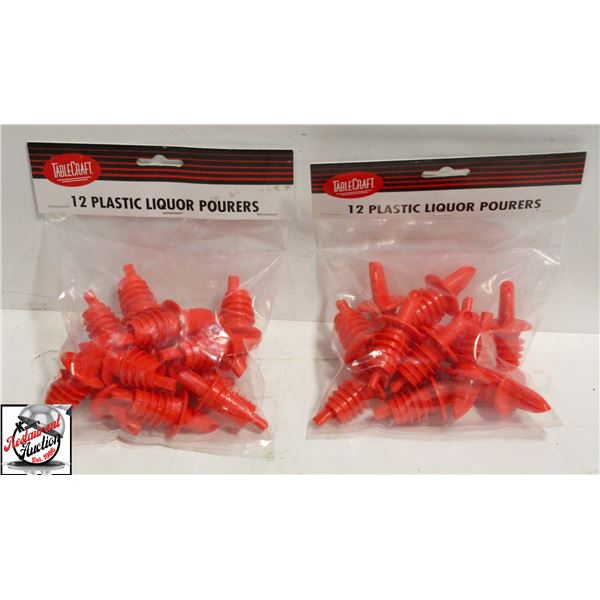 24 TABLECRAFT RED LIQUOR POURERS
