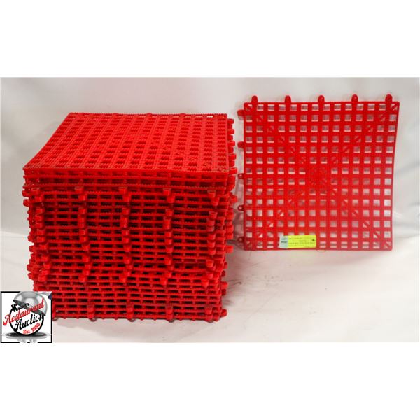 24 NEW SPILL-STOP 162-03 SHELF MATS - RED 12"X12"