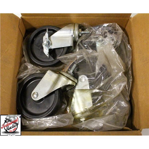 4 NEW 5" CASTORS W/ BRAKES