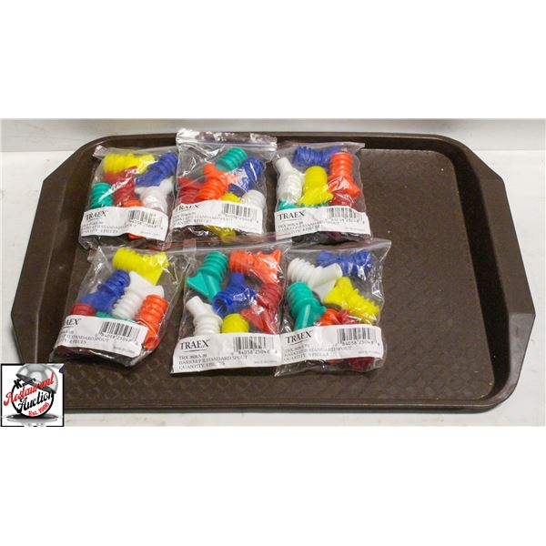 6 BAGS OF NEW BARKEEP SPOUTS 36 IN TOTAL