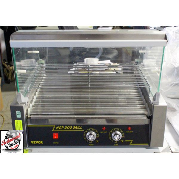 VEVOR 11 ROLLER HOT DOG GRILL W/ GLASS GUARD 1650W