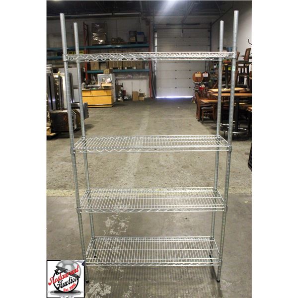 BAILIFF SEIZURE: 42" CHROME WIRE RACK - 4-TIER