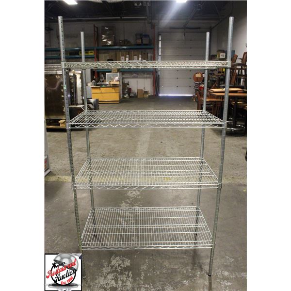 BAILIFF SEIZURE: 42" CHROME WIRE RACK - 4-TIER