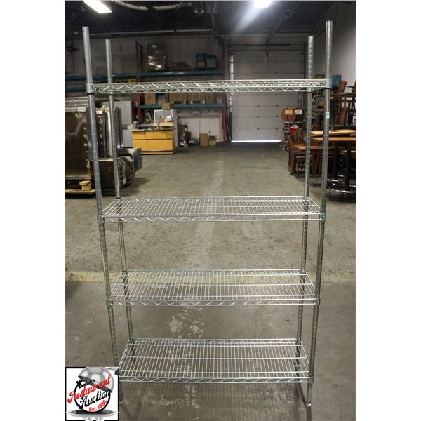 BAILIFF SEIZURE: 42" CHROME WIRE RACK - 4-TIER
