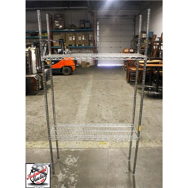 BAILIFF SEIZURE: 42" CHROME WIRE RACK - 2-TIER