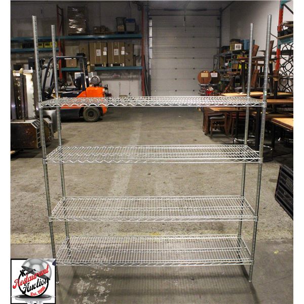 BAILIFF SEIZURE: 60" CHROME WIRE RACK - 4-TIER