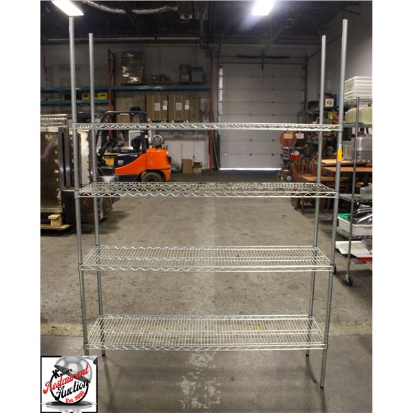 BAILIFF SEIZURE: 60" CHROME WIRE RACK - 4-TIER