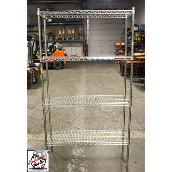 BAILIFF SEIZURE: 42" CHROME WIRE RACK - 4-TIER