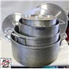 Image 1 : BAILIFF SEIZURE: 4 ALUMINUM POTS - ASSORTED SIZES