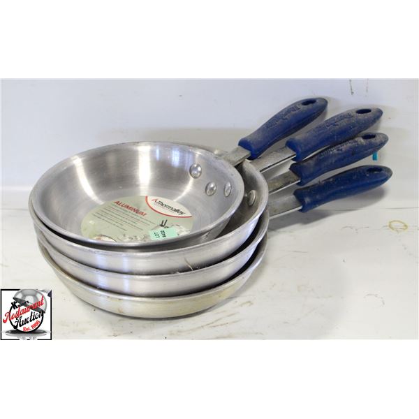 BAILIFF SEIZURE: 4 BROWNE THERMALLOY FRYING PANS