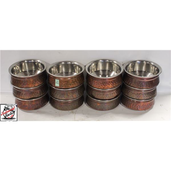 BAILIFF SEIZURE: 12 COPPER BOTTOM HANDI BOWLS - 5"