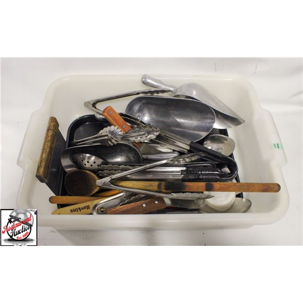 BAILIFF SEIZURE: BIN OF MISC KITCHEN UTENSILS