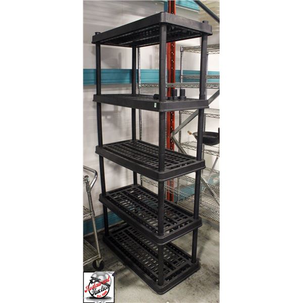BAILIFF SEIZURE: BLACK PLASTIC 5-TIER SHELF UNIT