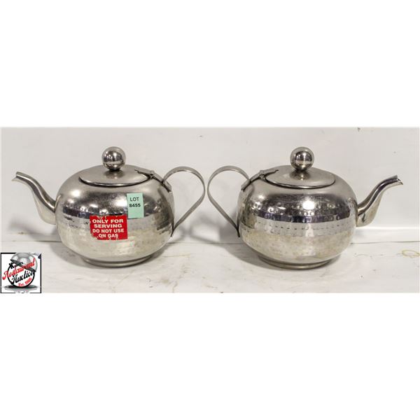 BAILIFF SEIZURE: 2 STAINLESS STEEL TEA POTS