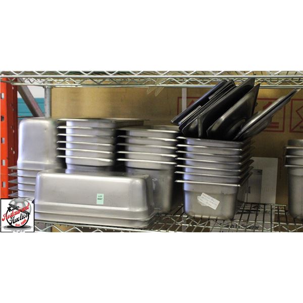 BAILIFF SEIZURE: 26 S/S 1/3-SIZE INSERTS W/ 8 LIDS