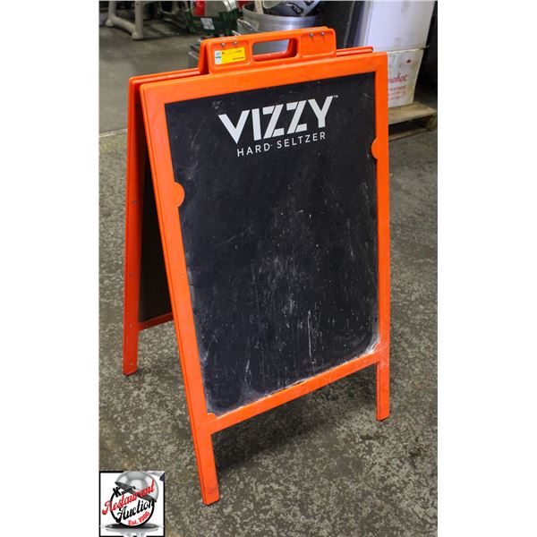 BAILIFF SEIZURE: PLASTIC A-FRAME CHALKBOARD SIGN