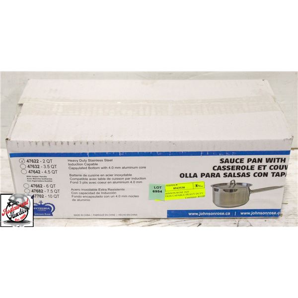 NEW JOHNSON ROSE 2QT INDUCTION CAPABLE HEAVY DUTY
