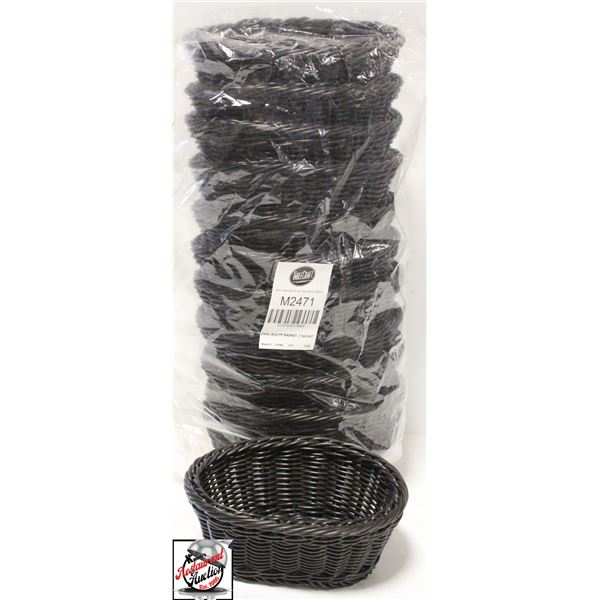 LOT OF 12 TABLECRAFT BLACK OVAL SERVING BASKETS