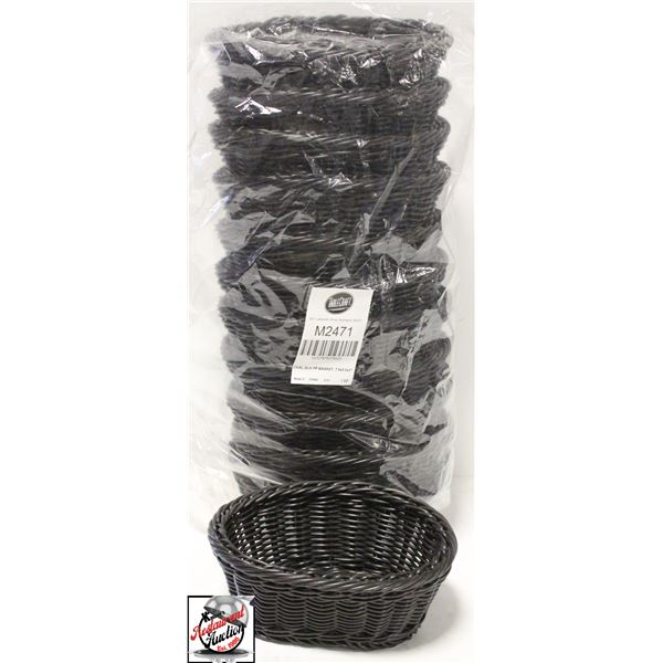 LOT OF 12 TABLECRAFT BLACK OVAL SERVING BASKETS