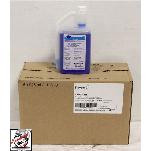 CASE OF DIVERSEY VIREX II 256 DISINFECTANT CLEANER