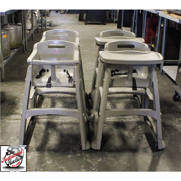 4 RUBBERMAID HIGH CHAIRS