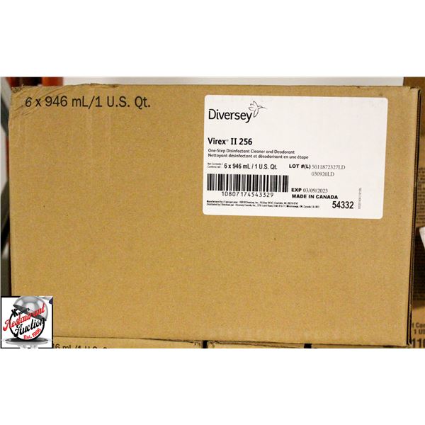 CASE OF DIVERSEY VIREX II 256 DISINFECTANT CLEANER