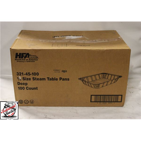 100 STEAM TABLE INSERT PANS - 1/2 SIZE