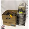 Image 1 : 16 STAINLESS STEEL 1/3 SIZE INSERTS W/ 19 LIDS 4"
