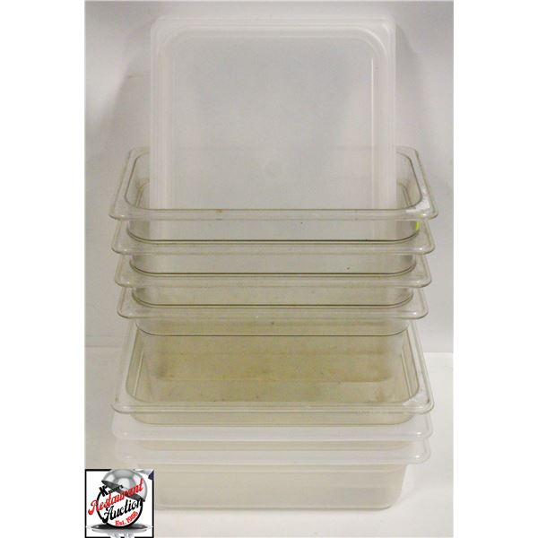 LOT OF 7 POLY INSERTS W/ 2 LIDS