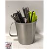 Image 1 : STAINLESS STEEL UTENSILS & KNIVES IN STEEL POURER