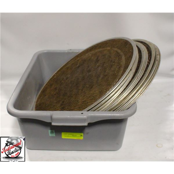 BUS BIN OF 16" PIZZA SCREENS