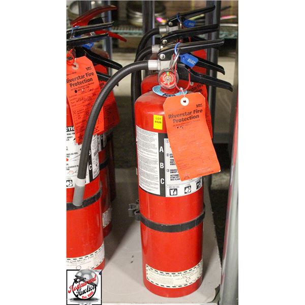 THREE 10 LB FIRE EXTINGUISHERS