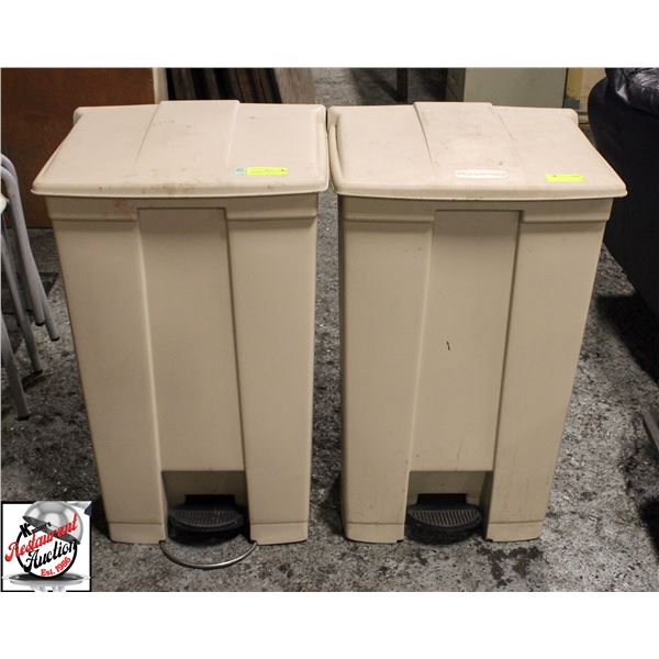 2 RUBBERMAID OILY WASTECANS W/ OPEN STEP LEVER