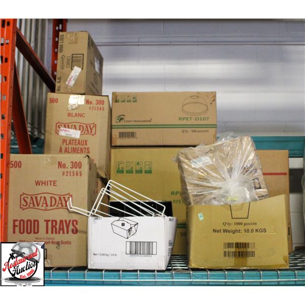 10 ASSORTED CASES OF DIPOSABLES; SAUCE CUPS,
