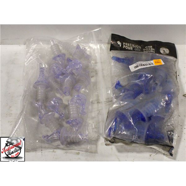 2 NEW BAGS OF ASSORTED LIQUOR PORTION SPOUTS