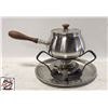 Image 1 : SMALL FONDUE POT AND BURNER W/ STAND AND LID