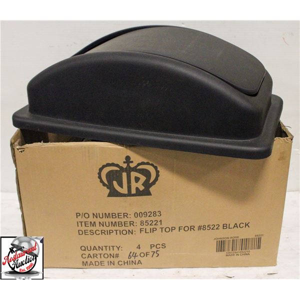 CASE OF NEW FLIP TOP LIDS FOR GARBAGE CANS