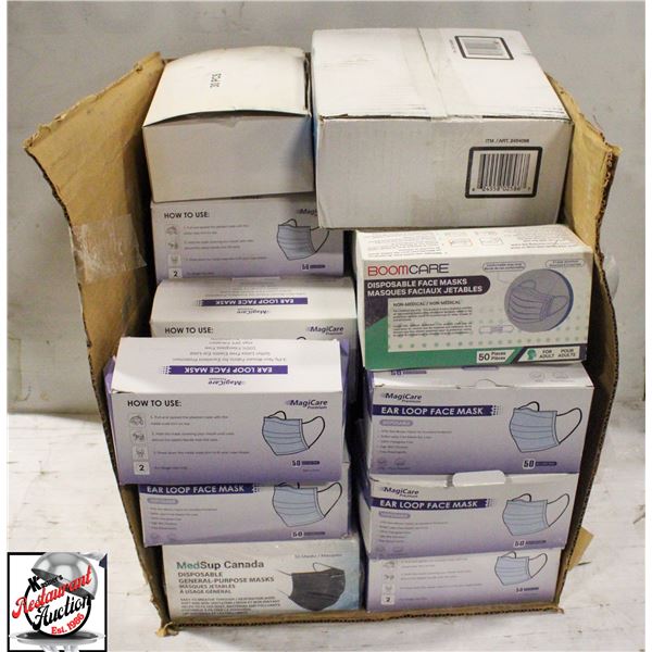 CASE OF FACE MASKS AND FACE SHIELDS