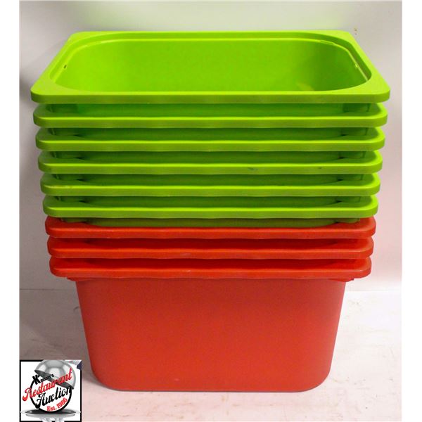 9 STACKING 16" X 12" CONTAINERS