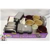 Image 1 : BOX OF STAINLESS STEEL INSERTS, NAPKIN DISPENSERS