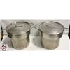 Image 1 : 2 STAINLESS STEEL 10" - 12L POTS W/ LIDS