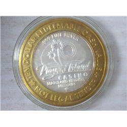 Players Island Casino $10 Gaming Token Silver UNC