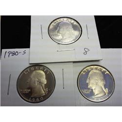 1979-S, 80-S And 81-S Washington Quarters (Proof)