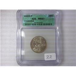 2002-P Louisiana Quarter ICG MS67
