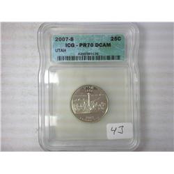 2007-S Utah Quarter ICG PR70DCAM